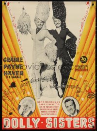 4c0513 DOLLY SISTERS Danish 1949 sexy entertainers Betty Grable & June Haver in wild outfits!