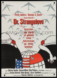 4c0514 DR. STRANGELOVE Danish 1964 Stanley Kubrick classic, Peter Sellers, Tomi Ungerer art, rare!