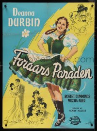 4c0538 SPRING PARADE Danish 1947 completely different art of Deanna Durbin dancing, ultra rare!