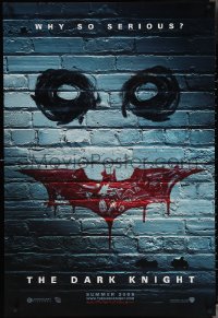 4c0824 DARK KNIGHT teaser 1sh 2008 why so serious? cool graffiti image of the Joker's face!