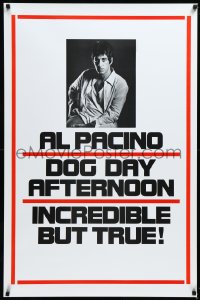 4c0833 DOG DAY AFTERNOON teaser 1sh 1975 Al Pacino, Sidney Lumet bank robbery crime classic!