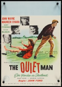 4c0136 QUIET MAN Dutch 1951 great art of John Wayne dragging Maureen O'Hara, John Ford