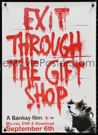 4c0135 EXIT THROUGH THE GIFT SHOP 20x27 English video poster 2010 Banksy, spray paint graffiti rat!