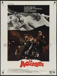 4c0429 GIRL ON A MOTORCYCLE French 24x32 1968 sexy biker Marianne Faithfull, Vaissier art!