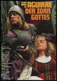 4c0357 AGUIRRE, THE WRATH OF GOD German 1972 Werner Herzog, cool image of crazy Klaus Kinski!