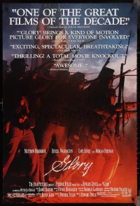 4c0866 GLORY 1sh 1989 Morgan Freeman, Matthew Broderick, Denzel Washington, Civil War!