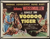 4c0314 VOODOO TIGER 1/2sh 1952 art of Johnny Weissmuller as Jungle Jim, Tamba the Talented Chimp!