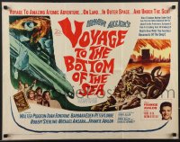 4c0315 VOYAGE TO THE BOTTOM OF THE SEA 1/2sh 1961 different sci-fi art of scuba divers & monster!