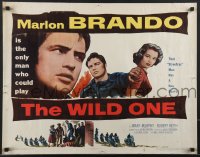 4c0316 WILD ONE 1/2sh 1954 Elia Kazan directed classic, Marlon Brando, Murphy, rare yellow title!