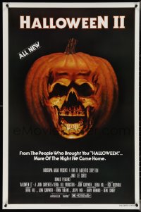 4c0874 HALLOWEEN II 1sh 1981 cool jack-o-lantern skull image, more of the night HE came home!