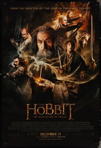 4c0890 HOBBIT: THE DESOLATION OF SMAUG advance DS 1sh 2013 Peter Jackson directed, cool cast montage!