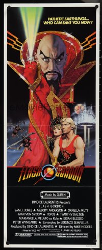 4c0094 FLASH GORDON insert 1980 Amsel art of Sam Jones, Melody Anderson & Max Von Sydow!