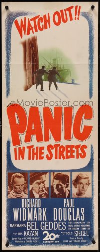 4c0112 PANIC IN THE STREETS insert 1950 Richard Widmark, Jack Palance, Elia Kazan film noir!