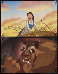 4c0130 BEAUTY & THE BEAST 6 color 17x27 stills 1991 Disney cartoon classic, great images, rare!