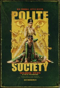 4c0982 POLITE SOCIETY advance DS 1sh 2023 Priya Kansara, Arya, great art, big trouble, little sister!