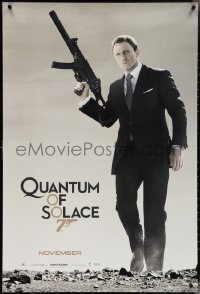 4c0991 QUANTUM OF SOLACE teaser 1sh 2008 Daniel Craig as Bond w/silenced H&K UMP submachine gun!