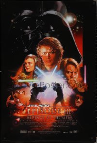 4c1001 REVENGE OF THE SITH style B int'l DS 1sh 2005 Star Wars Episode III, cool art by Drew Struzan!