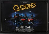 4c0187 OUTSIDERS 15x22 special poster 1982 Coppola, S.E. Hinton, generic art of teens fighting!