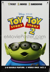 4c1089 TOY STORY/TOY STORY 2 advance DS 1sh 2009 cute 3-D CGI double-bill, wacky alien image!