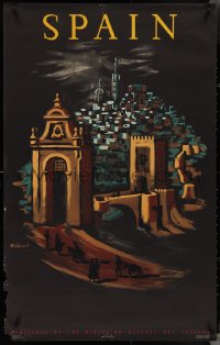 4c0498 SPAIN 24x39 Spanish travel poster 1952 wonderful art of city by Bernard Villemot!