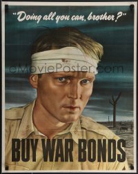 4c0208 DOING ALL YOU CAN BROTHER 22x28 WWII war poster 1943 Sloan art of wounded soldier!