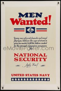 4c0004 MEN WANTED 28x42 military recruiting poster 1940 young men of good character & sound physique!