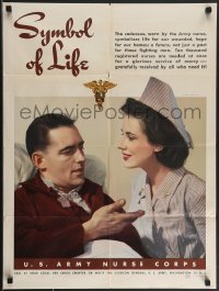 4c0225 U.S. ARMY NURSE CORPS 21x28 WWII war poster 1945 nurse spending time with a patient!