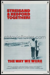 4c1103 WAY WE WERE int'l 1sh 1973 Barbra Streisand & Robert Redford walk on the beach!