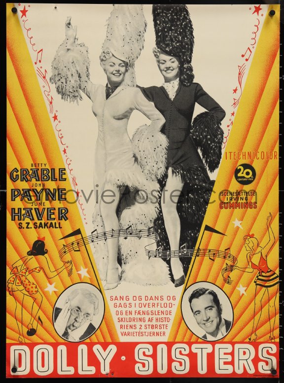 eMoviePoster.com: 4c0513 DOLLY SISTERS Danish 1949 sexy entertainers ...