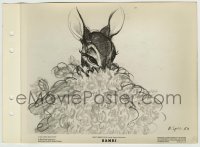 4f1246 BAMBI 8x11 key book still 1942 wonderful pencil sketch of Faline the bashful female deer!