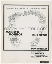 4f1273 BUS STOP 8.25x10 still 1956 Marilyn Monroe, completely different advertising art never used!