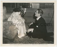 4f1341 ENTER ARSENE LUPIN candid 8.25x10 still 1944 Charles Korvin & Ella Raines between scenes!