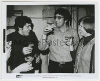 4f1344 EXORCIST candid 8.25x10 still 1974 William Friedkin, Jason Miller & Burstyn drink champagne!