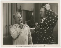 4f1355 FOOLS FOR LUCK 8x10.25 still 1928 confused W.C. Fields stares at Chester Conklin with gun!