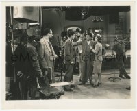 4f1371 GOLDEN BOY candid 8x10 still 1939 Mamoulian watches Holden, Stanwyck, Menjou & Beddoe rehearse!