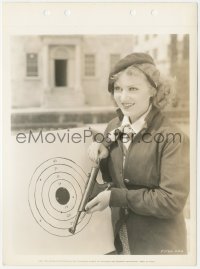 4f1376 GRACE BRADLEY 8x11 key book still 1934 practicing marksmanship with a new kind of air gun!