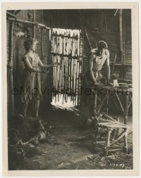 4f1381 HALF A BRIDE 8x10.25 still 1928 shipwrecked Gary Cooper & Esther Ralston in their hut!