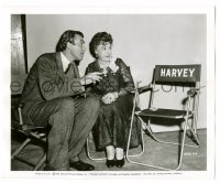 4f1382 HARVEY candid 8.25x10 still 1950 James Stewart & Josephine Hull by invisible rabbit's chair!