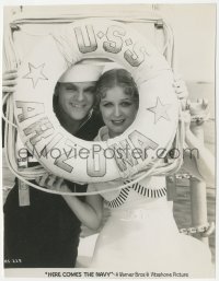 4f1383 HERE COMES THE NAVY 7.25x9.25 still 1934 James Cagney & Gloria Stuart on the U.S.S. Arizona!