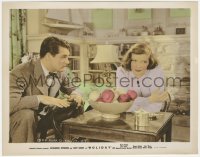 4f1391 HOLIDAY color-glos 8x10 still 1938 Cary Grant holding cigarette & staring at Katharine Hepburn!