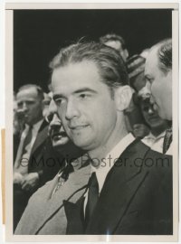 4f1396 HOWARD HUGHES 5x7 news photo 1938 smiling during speech about around-the-world speed record!