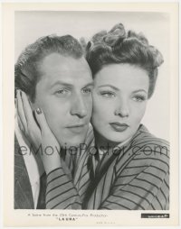 4f1433 LAURA 8x10.25 still 1944 best close portrait of beautiful Gene Tierney & Vincent Price!