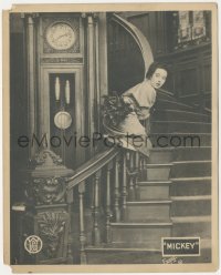 4f1615 MICKEY 8x10 LC 1918 Miss Mabel Normand sliding down banister, Mack Sennett comedy!