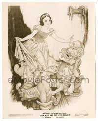 4f1549 SNOW WHITE & THE SEVEN DWARFS 8x10 still 1937 Tenggren art of Snow & dwarfs playing music!