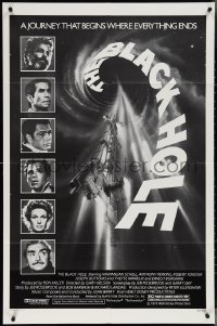 4f0713 BLACK HOLE 1sh 1979 Disney sci-fi, completely different space ship art & cast portraits!