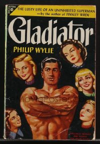 4f1050 GLADIATOR reprint paperback book 1949 the lusty life of an uninhibited superman, sexy art!