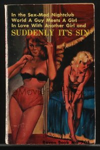 4f1065 SUDDENLY IT'S SIN paperback book 1962 guy meets lesbian in a sex-mad nightclub world!