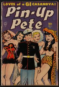 4f0376 PIN-UP PETE #1 comic book 1952 stories & art by Jack Sparling & more, loves of a GI Casanova!