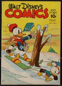 4f0369 WALT DISNEY COMICS & STORIES vol 3 no 5 comic book Feb 1943 Donald Duck & nephews on snow!