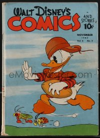 4f0368 WALT DISNEY COMICS & STORIES vol 3 no 2 comic book Nov 1942 Donald Duck playing football!